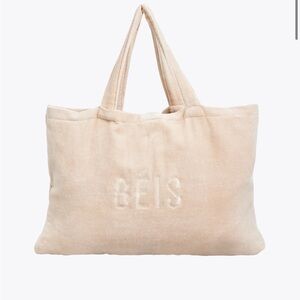 NWT BEIS THE TERRY TOWEL TOTE IN BEIGE